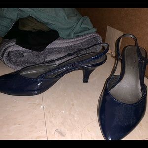 Navy kitten heels